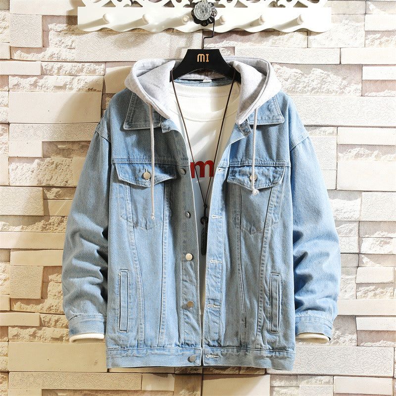 Women's Oversized Washed Denim Jacket – Hooded Loose Korean Style