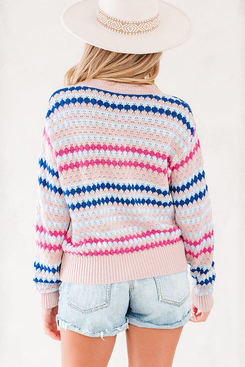 Amelia Patterned Drop Shoulder Sweater