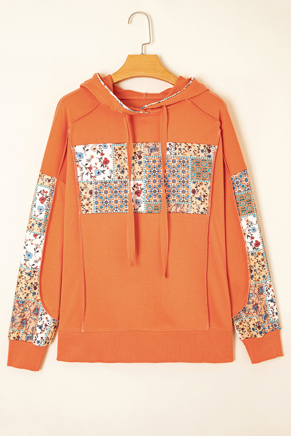 Myrassa Side Slit Drawstring Hoodie