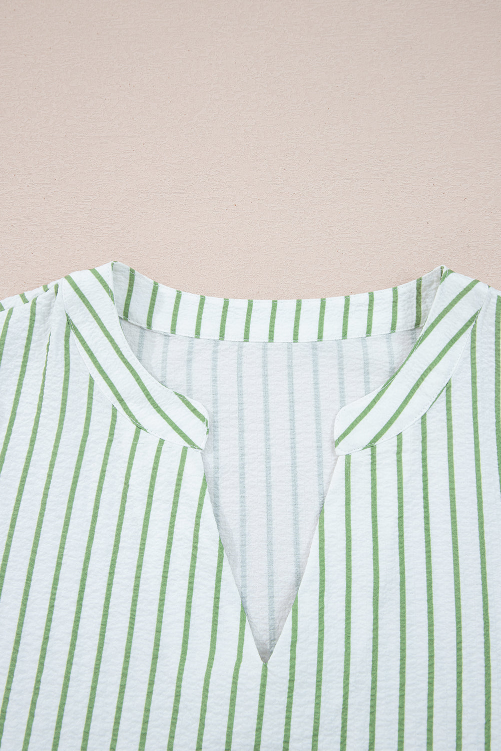 Ashley Stripe Flower Puff Sleeve V Neck Babydoll Blouse