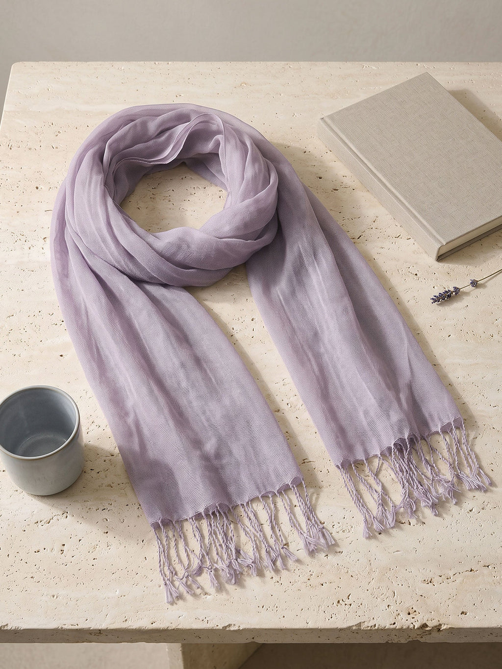 100% Linen Lightweight Solid Color Scarf BIANCA