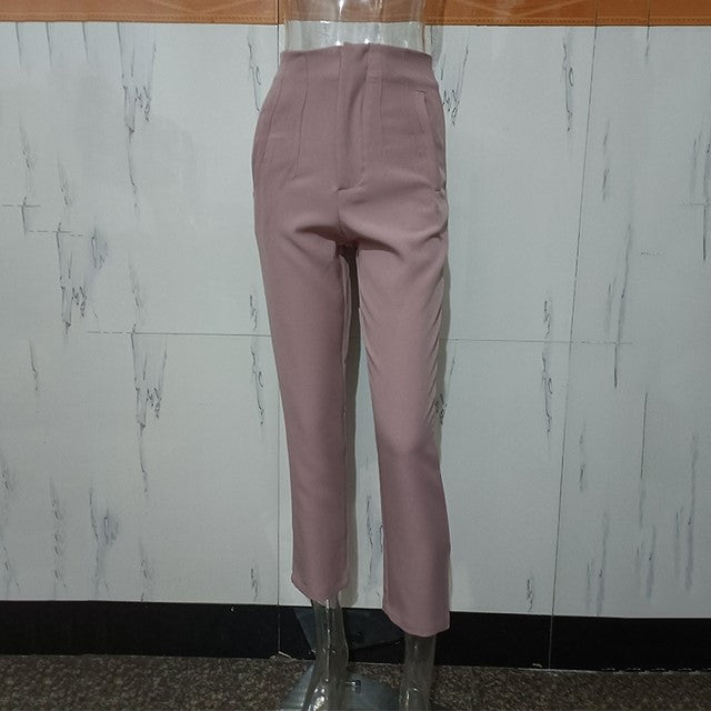 Women's High-Waisted Straight Leg Pants