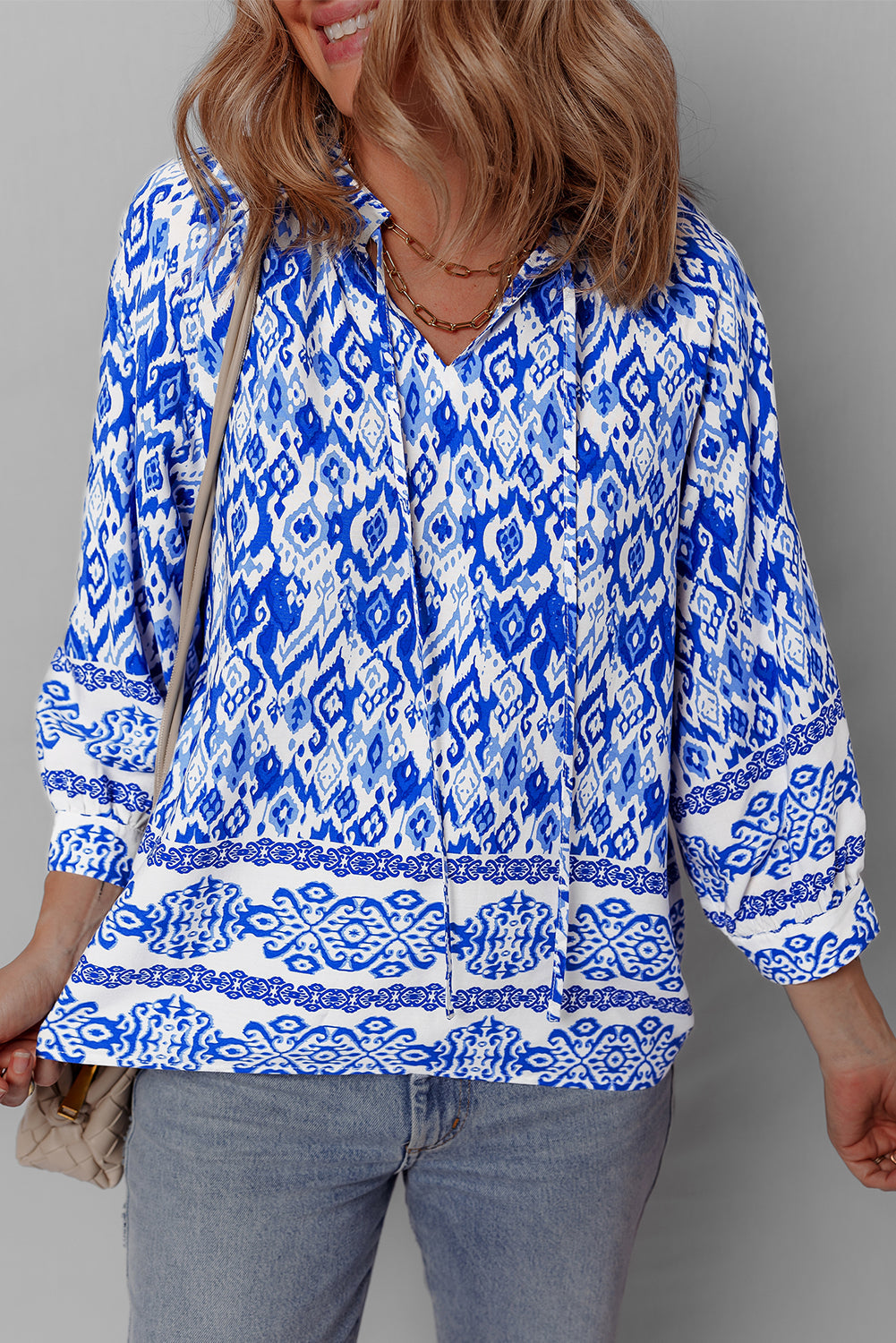 Anne 4 Sleeve Tied Blouse