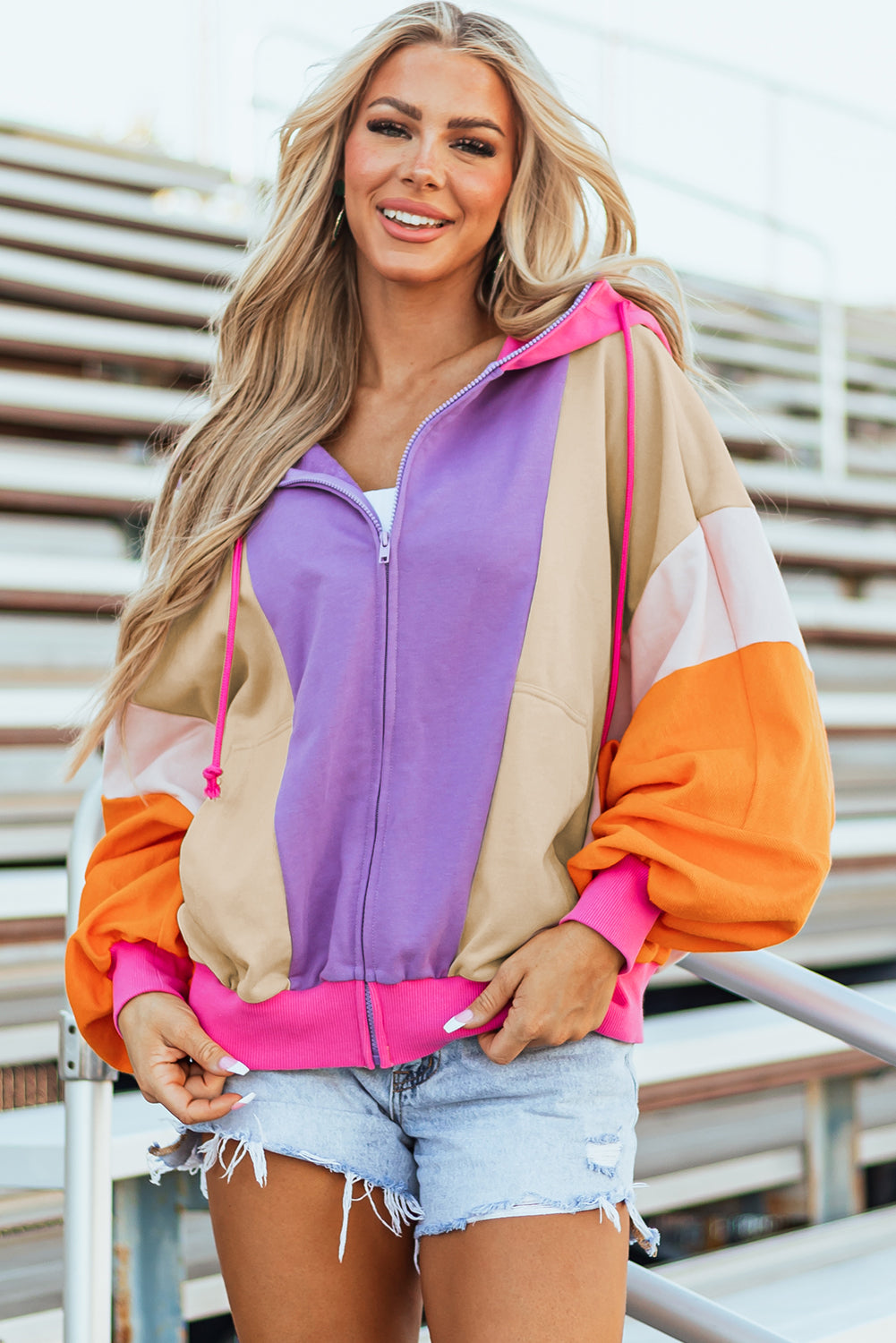 Remy Patchwork Full Zipped Hoodie