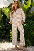 Stephanie Stripe Collared Pullover Set