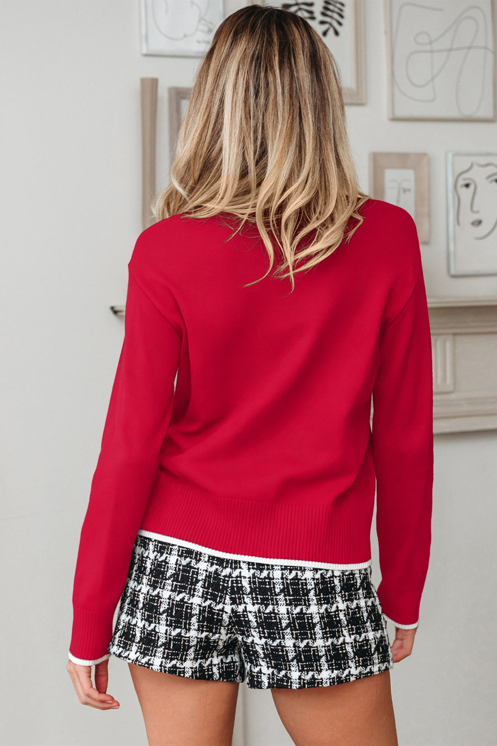 Malaysia accent Holiday Cropped Sweater