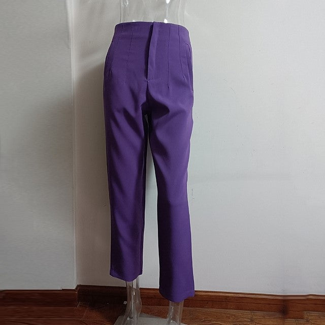Women's High-Waisted Straight Leg Pants