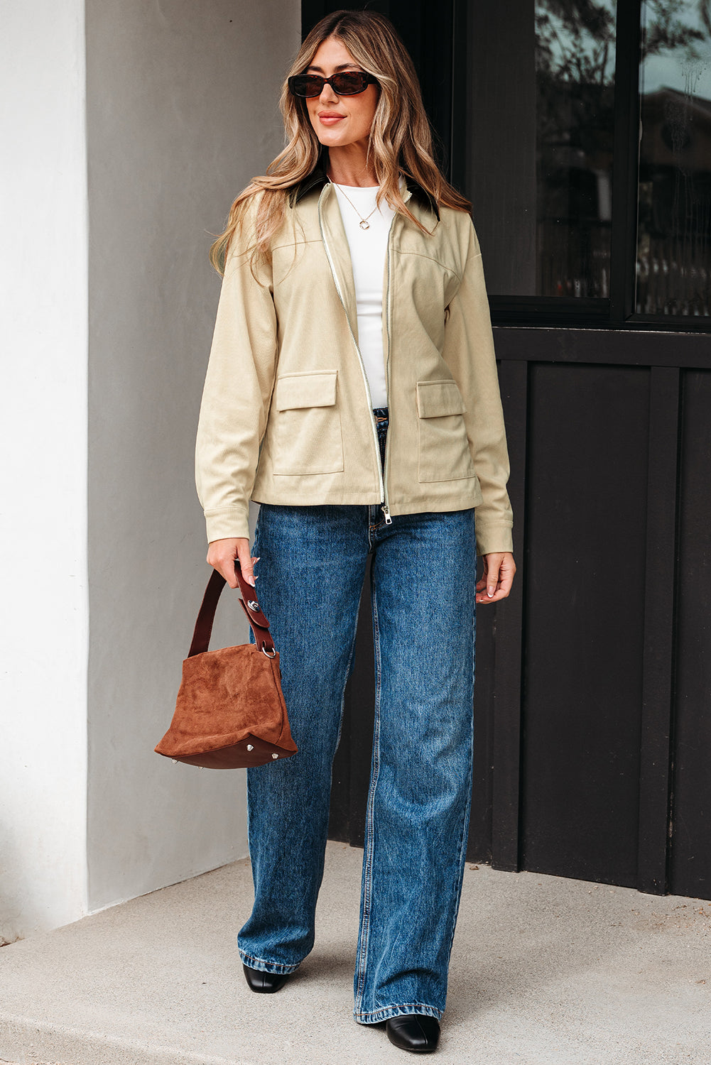 Phoebe Textured Zip Up Jacket