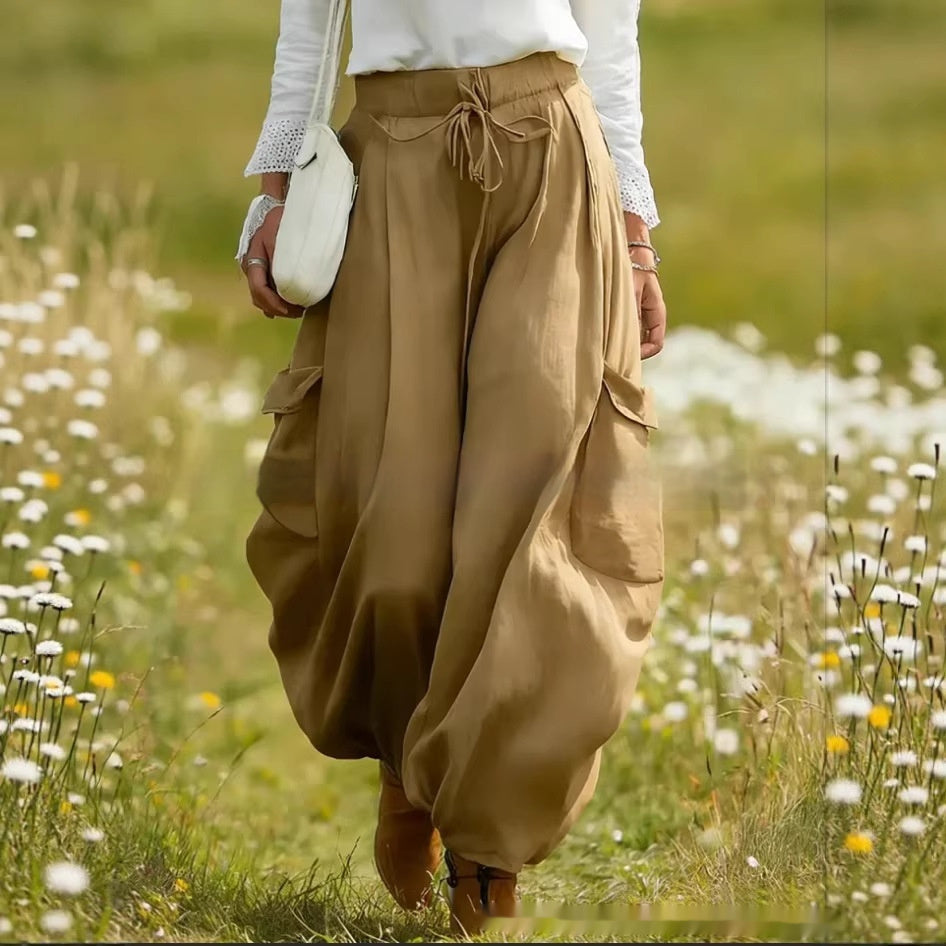 Drawstring Elastic Waist Loose-Fit Casual Trousers | 5 Colors