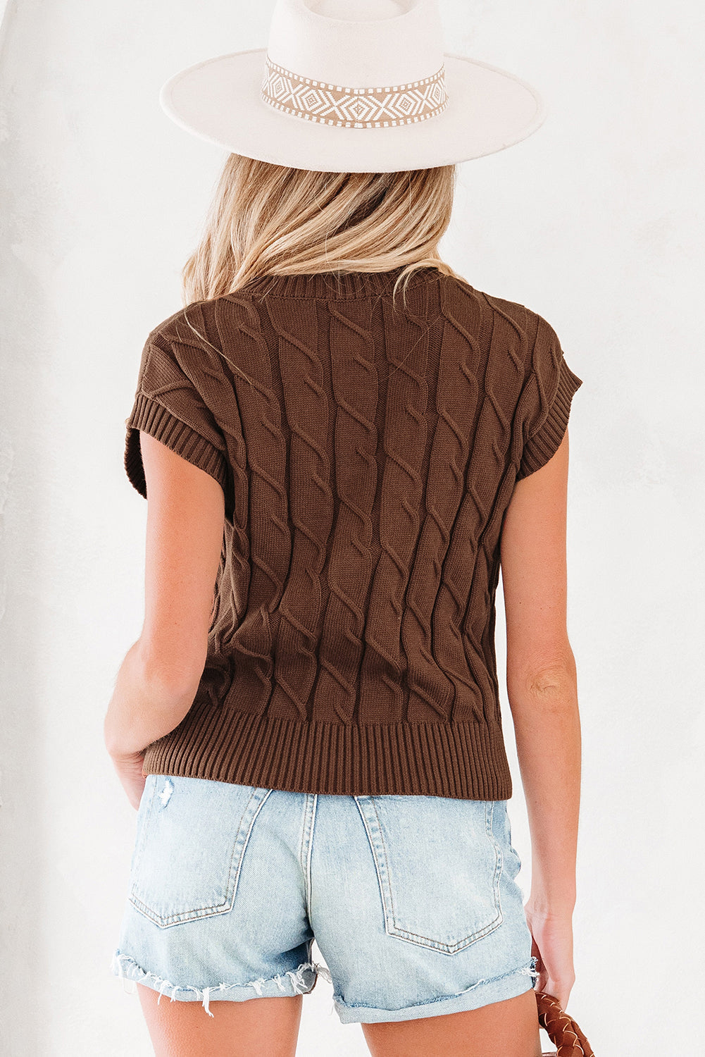 Lyrajira Texture Short Sleeve Sweater
