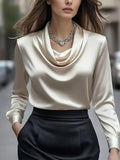 Women’s Elegant Boat Neck Long Sleeve Minimalist Top