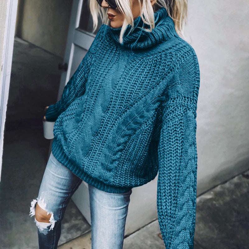 Women's Cable Knit Turtleneck Sweater