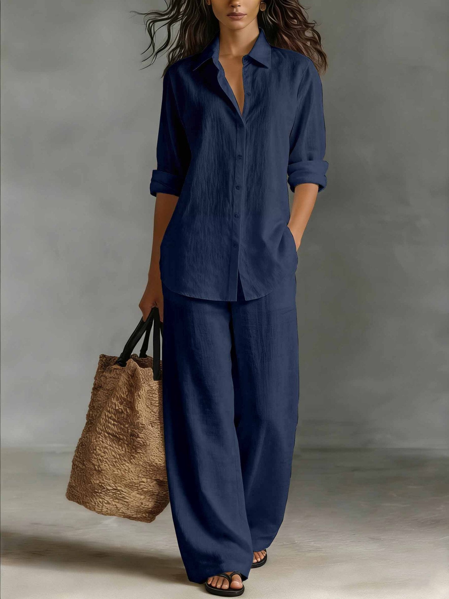 Women's Bohemian Cotton-Blend Top & Pants Set – Resort Lounge Co-ord
