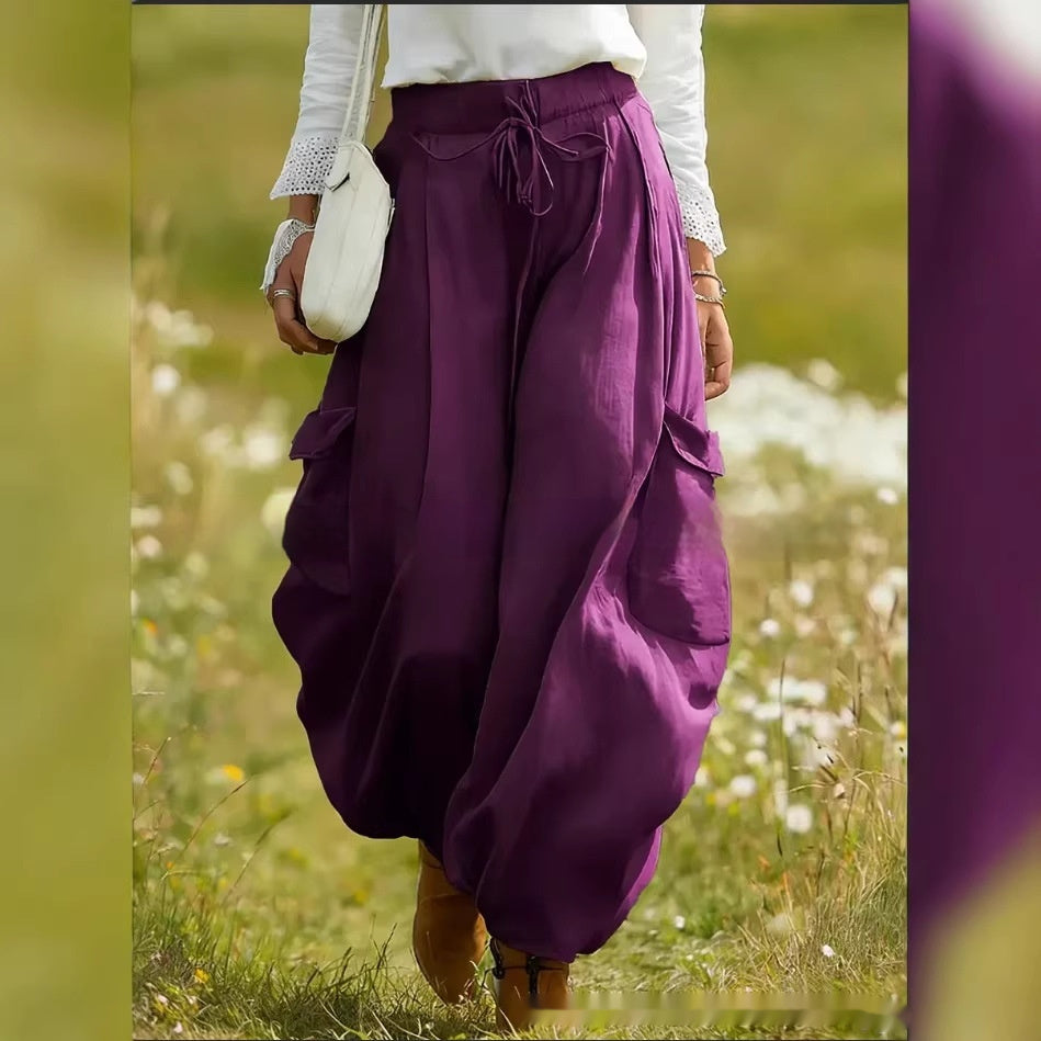 Drawstring Elastic Waist Loose-Fit Casual Trousers | 5 Colors