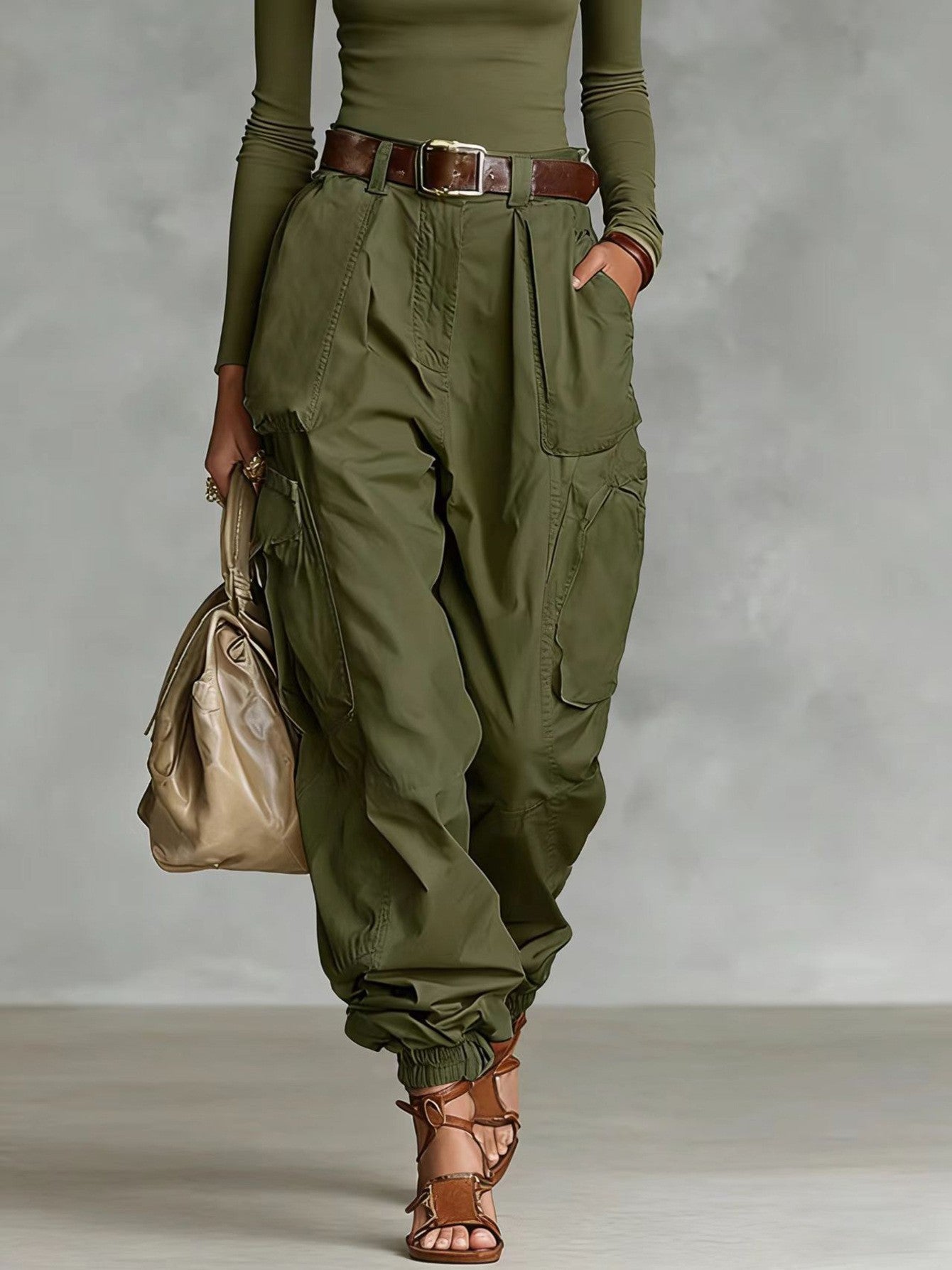Women’s High-Waist Loose Fit Wide-Leg Casual Trousers