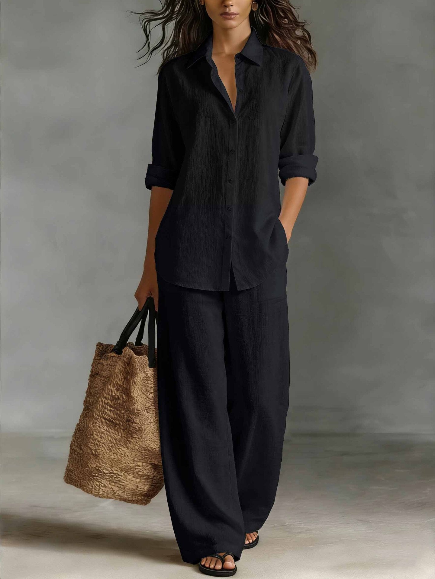 Women's Bohemian Cotton-Blend Top & Pants Set – Resort Lounge Co-ord