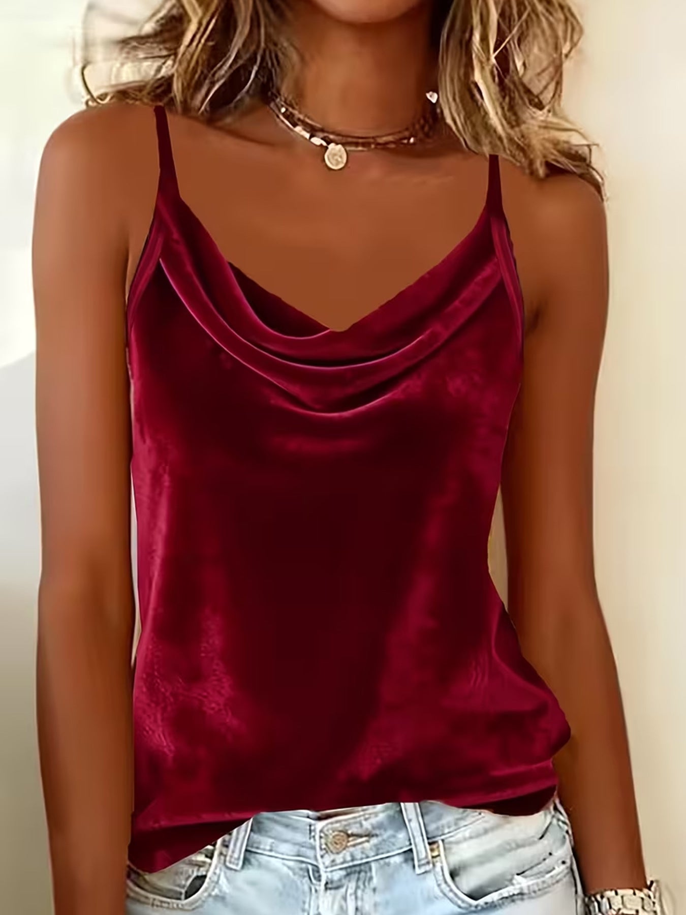 Solid Color Sleeveless Camisole Tank Top – 8 Colors, S–XXL