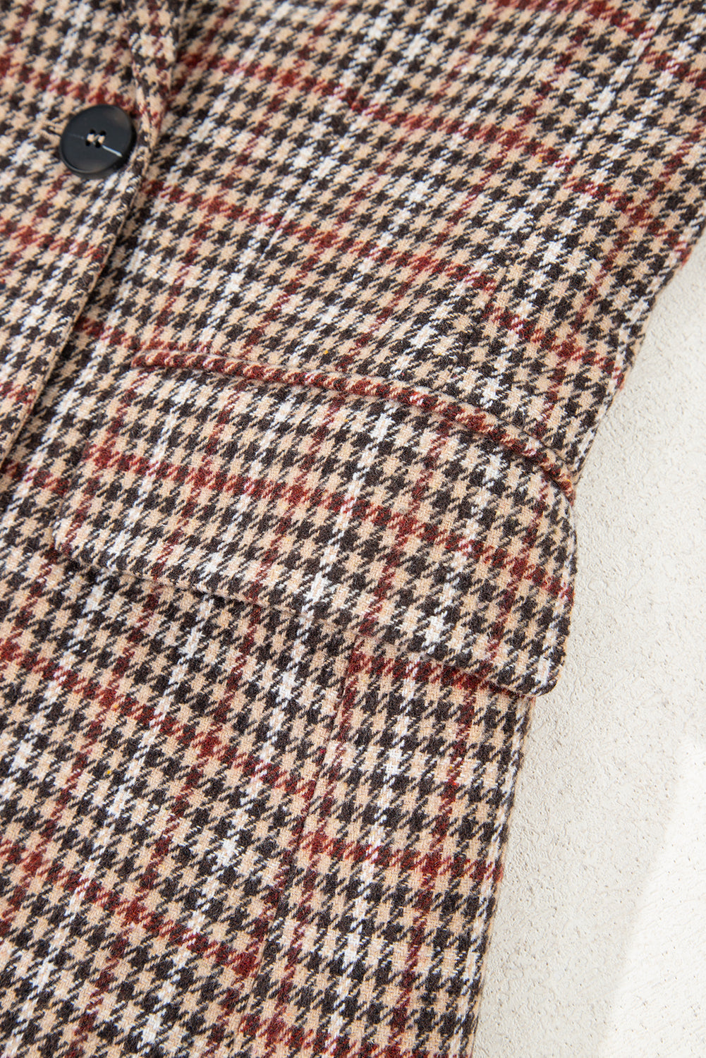 Aria Houndstooth Lapel Collar Blazer