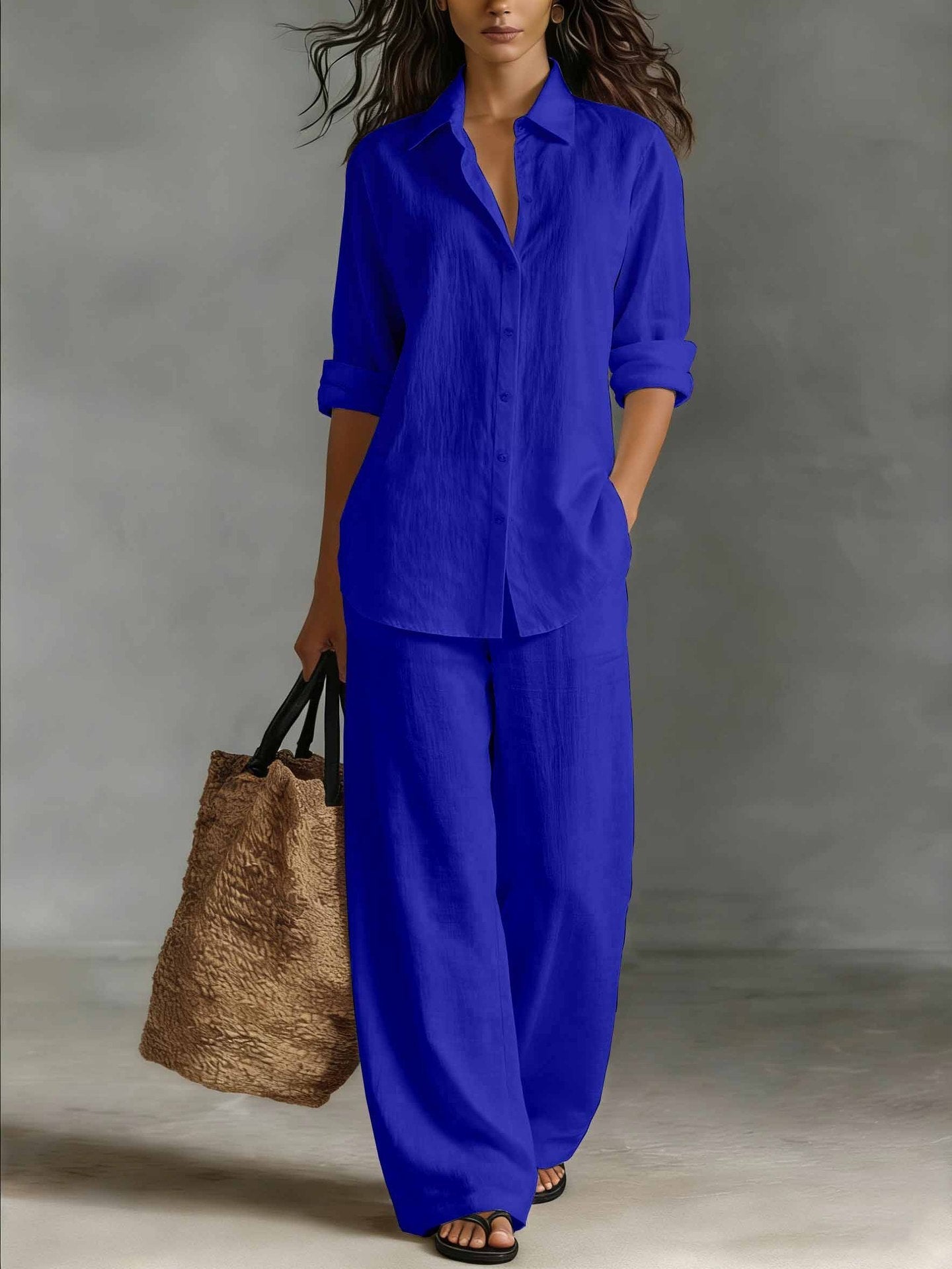 Women's Bohemian Cotton-Blend Top & Pants Set – Resort Lounge Co-ord