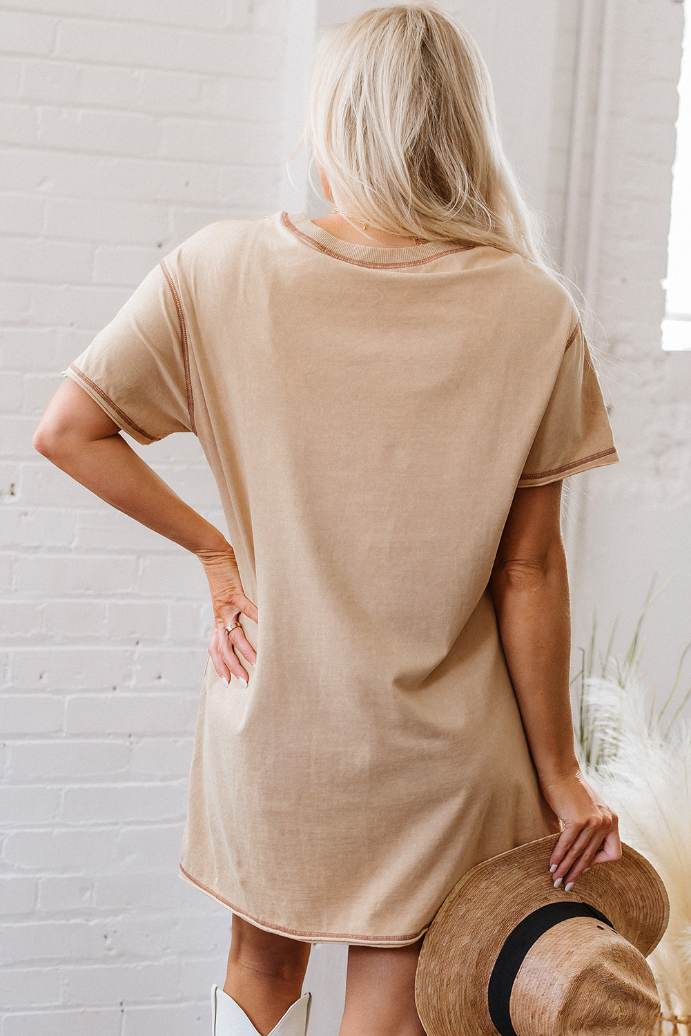 Luz Mineral Wash Star T-Shirt Dress