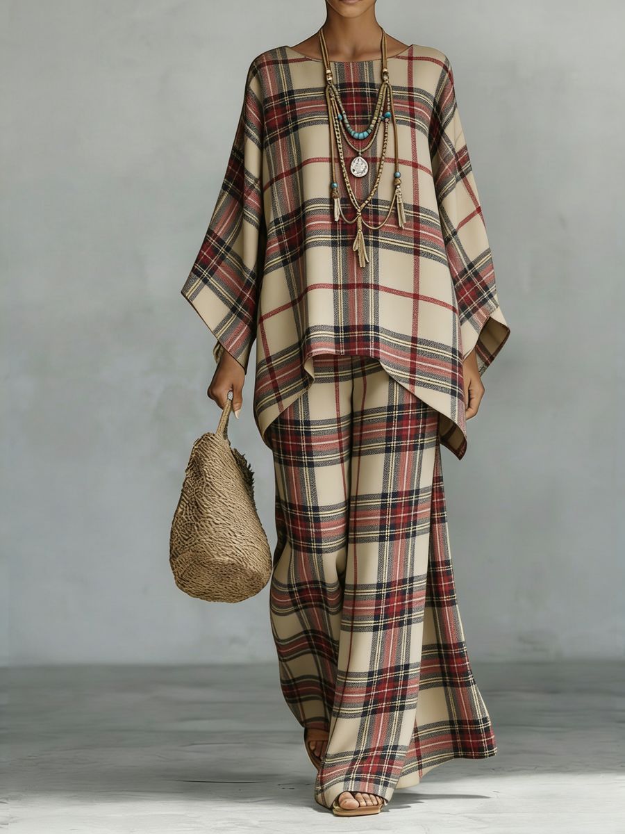 Floral Print Bamboo Linen Two-Piece Set | Wide-Leg Pants