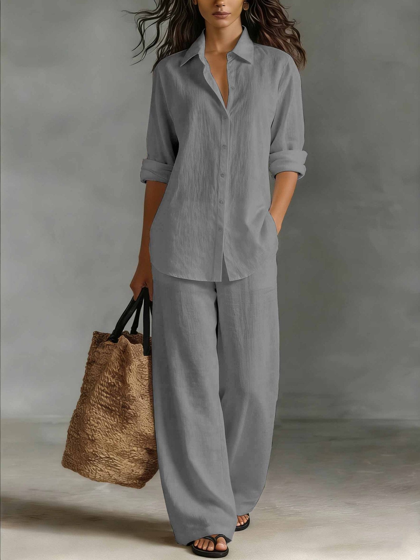 Women's Bohemian Cotton-Blend Top & Pants Set – Resort Lounge Co-ord