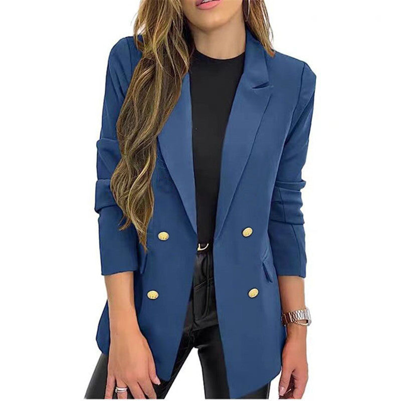 Casual Long Sleeve Lapel Button Autumn Coat