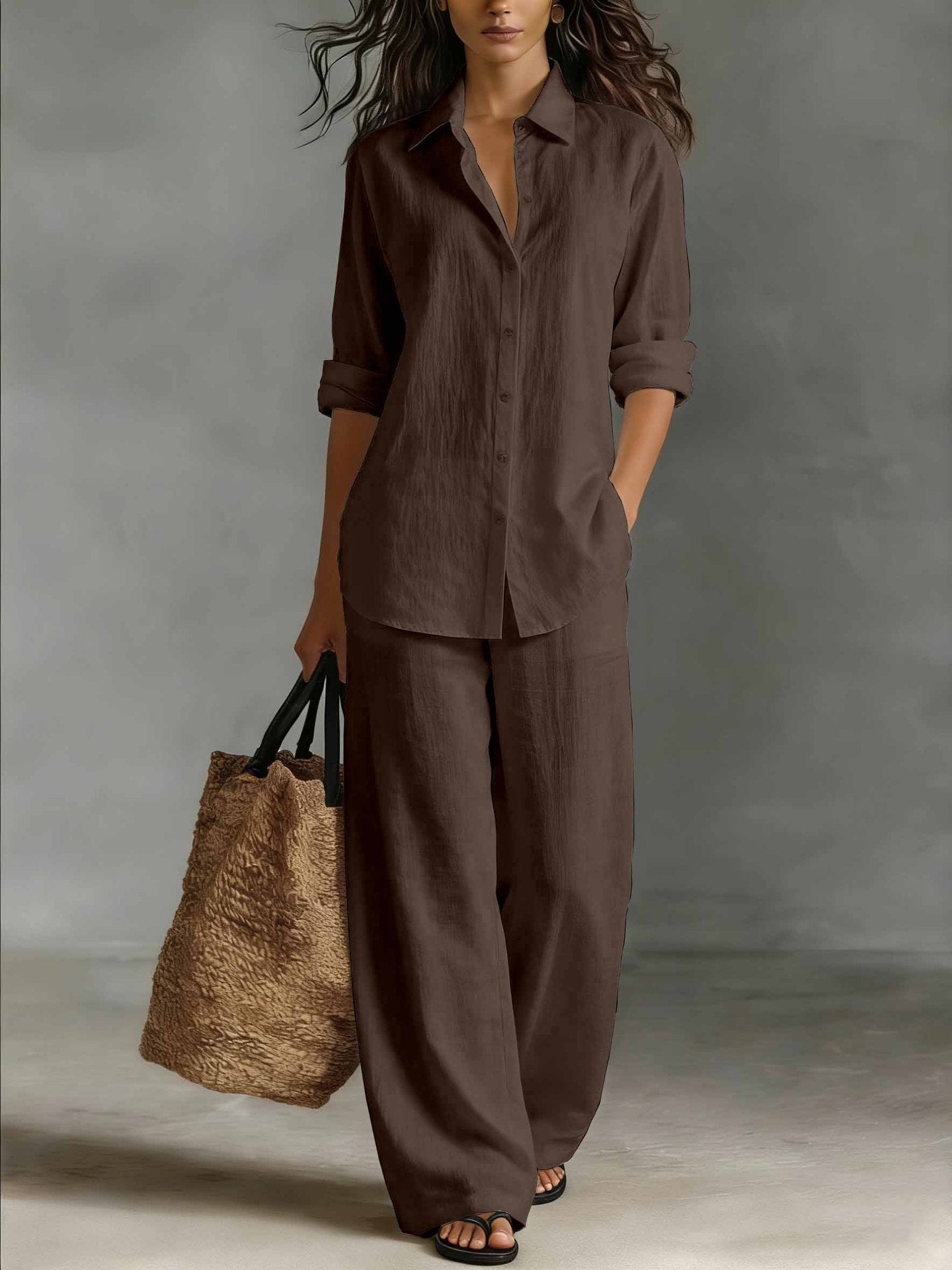 Women's Bohemian Cotton-Blend Top & Pants Set – Resort Lounge Co-ord