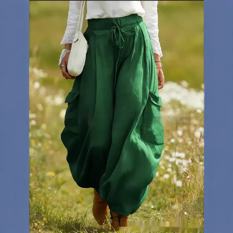 Drawstring Elastic Waist Loose-Fit Casual Trousers | 5 Colors