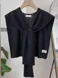Wool Textured Knit Shawl Scarf