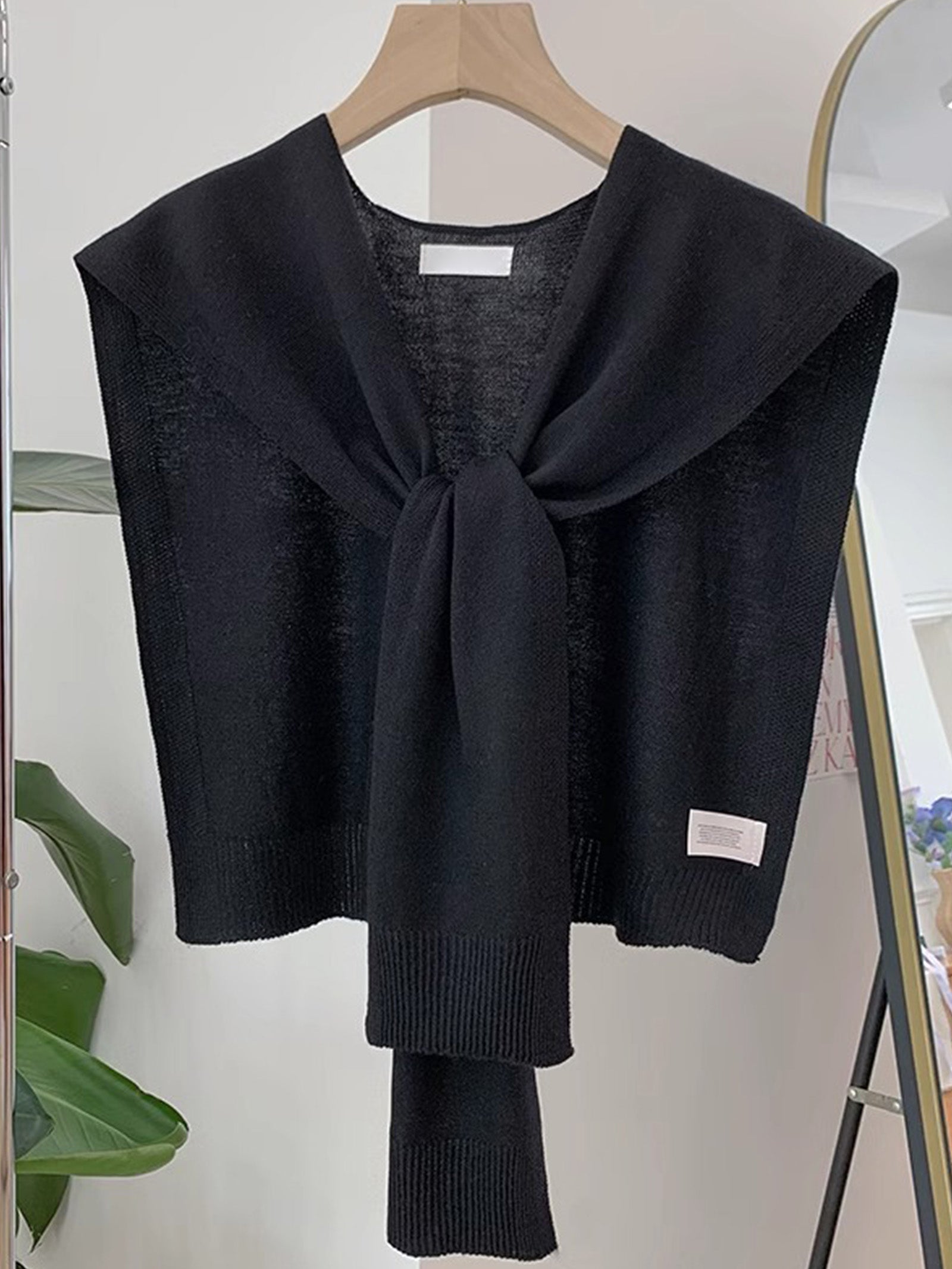 Wool Textured Knit Shawl Scarf