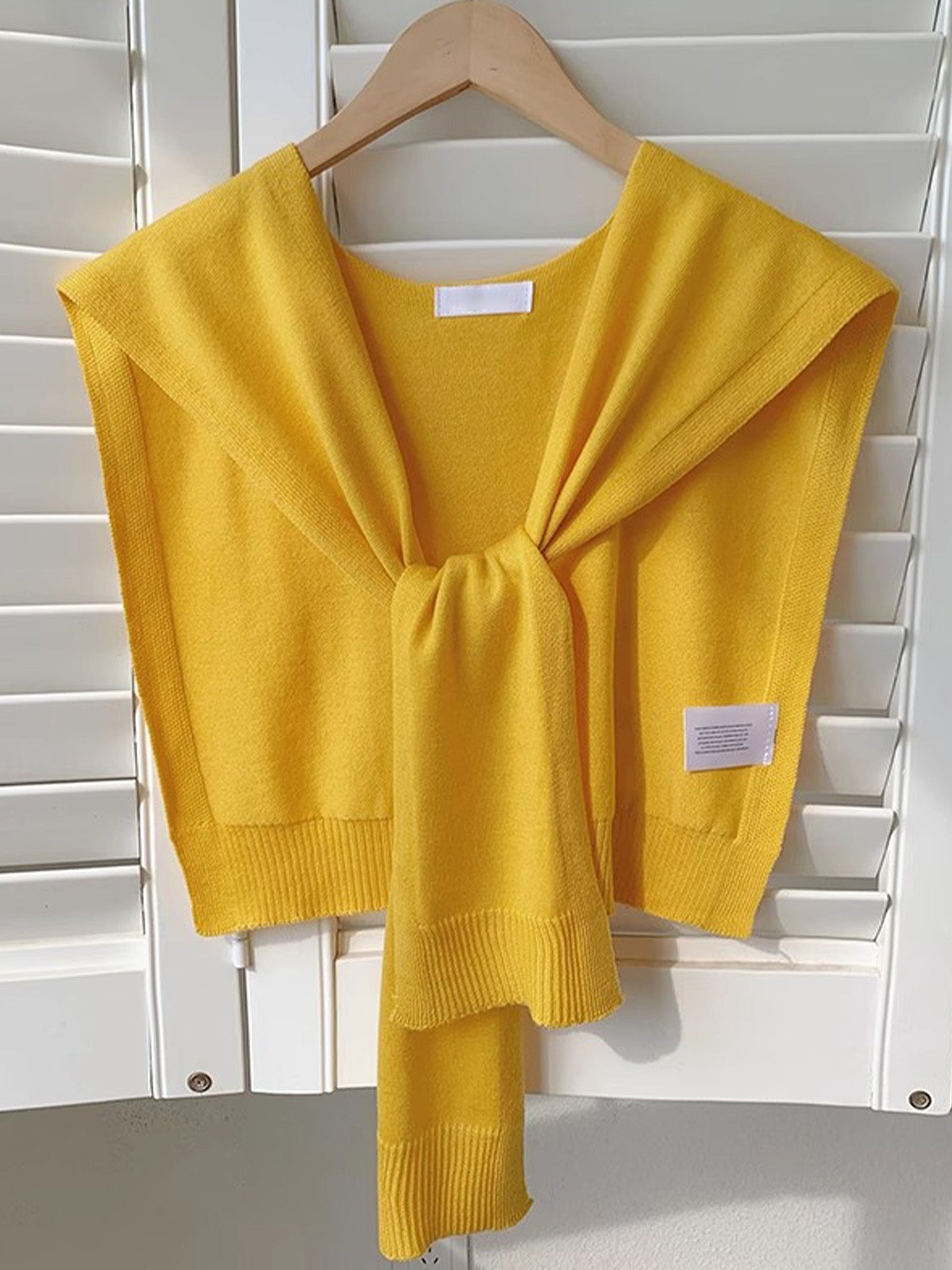 Wool Textured Knit Shawl Scarf