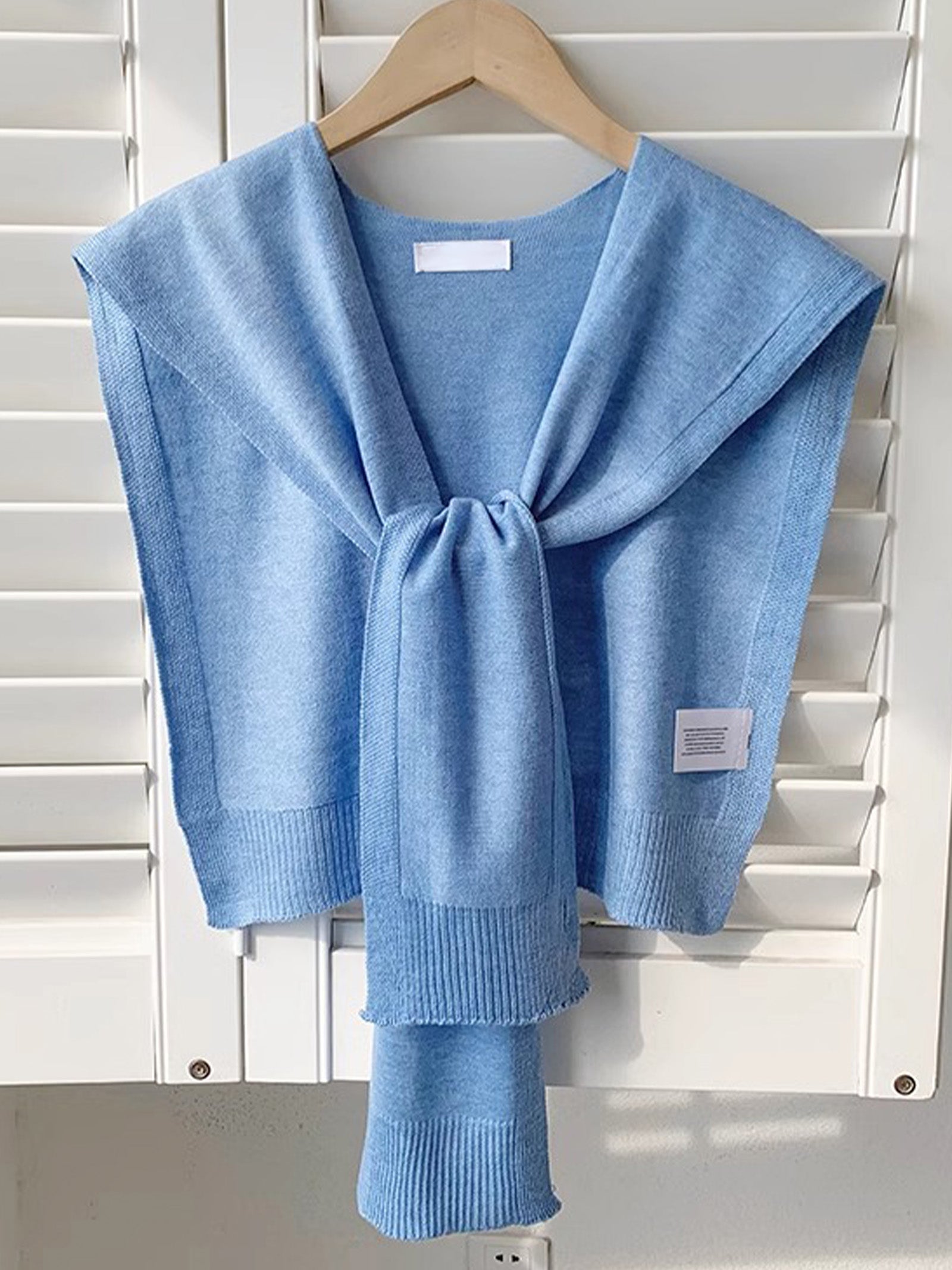 Wool Textured Knit Shawl Scarf