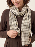 Linen Windowpane Check Scarf