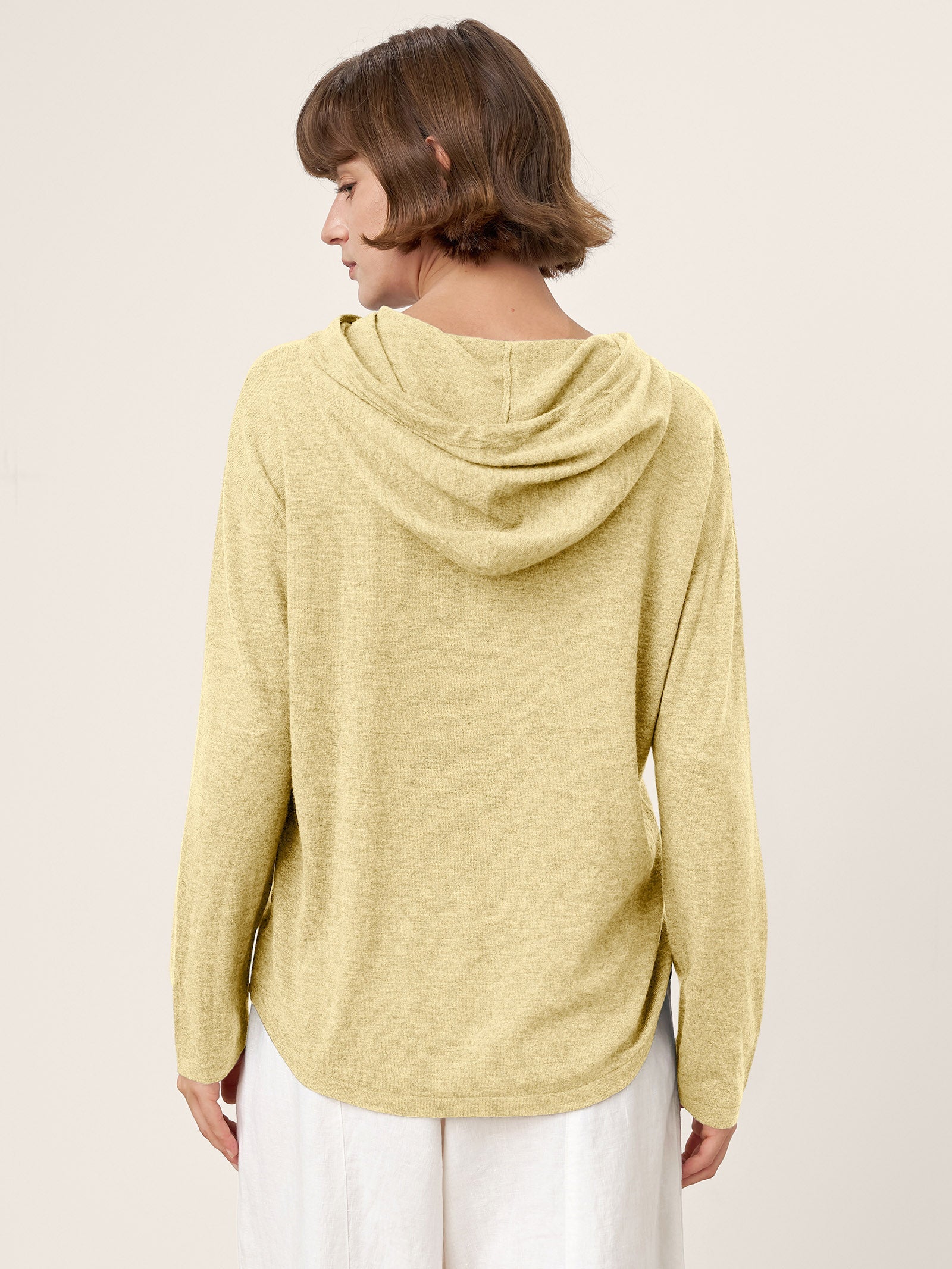 100% Extra-Fine Merino Wool Knit Hooded Sweatshirt SIA