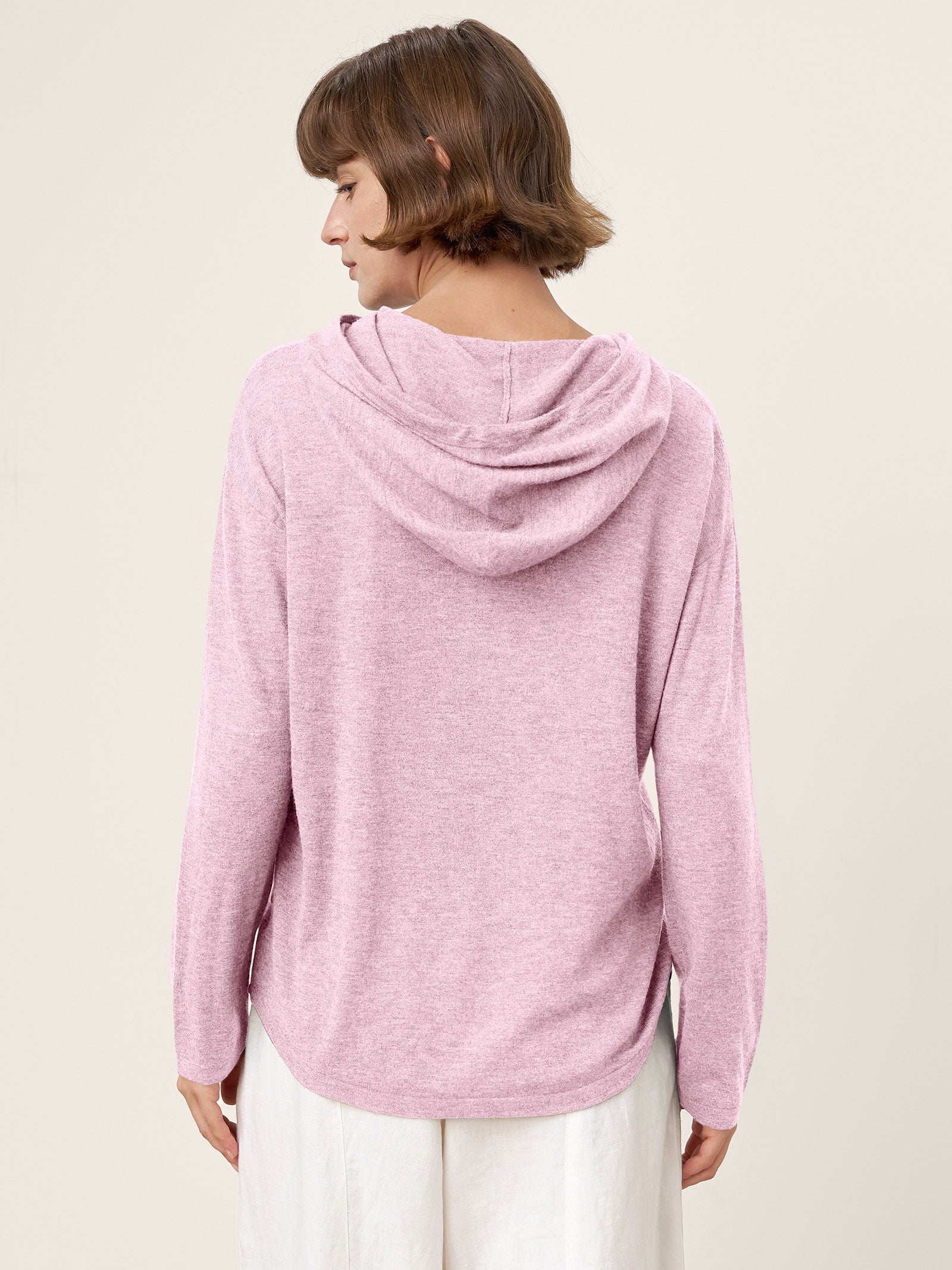 100% Extra-Fine Merino Wool Knit Hooded Sweatshirt SIA