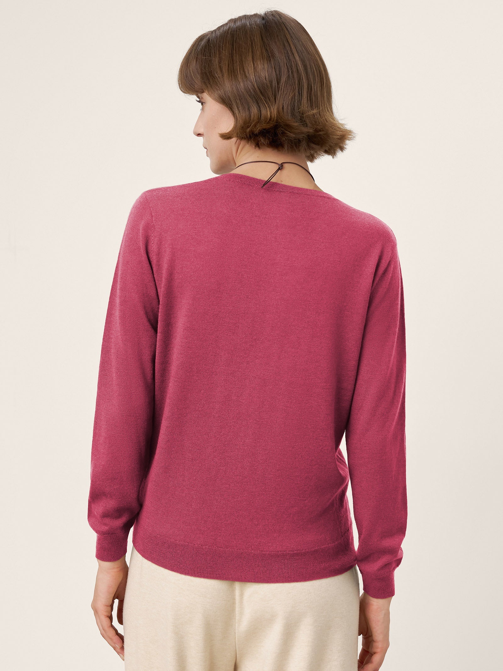 100% Extra-Fine Merino Wool Essential Crew Neck Knit Sweater BRIDGET