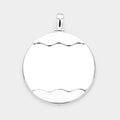 Wave Detailed Metal Round Pendant