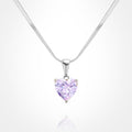 Stainless Steel CZ Heart Pendant Necklace