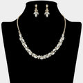 Round Marquise Stone Cluster Rhinestone Necklace