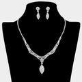 Rhinestone Paved Marquise Shaped Pendant Necklace