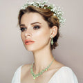 Teardrop Stone Cluster Flower Embellished Necklace