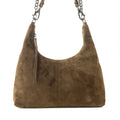 Myra Juniper Trail Genuine Suede Bag for Women in olive with soft finish with extra strap