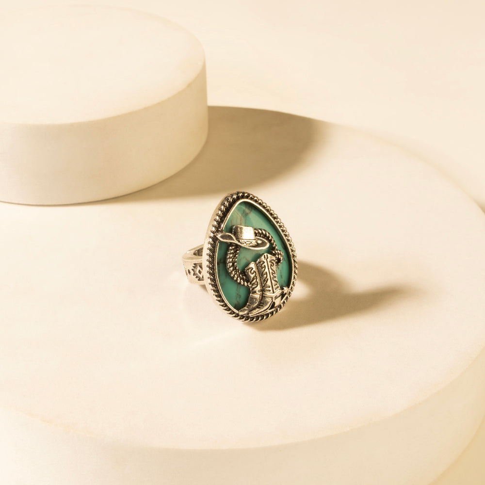 Myra High Noon Hat Ring in Turquoise