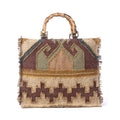 Myra Desert Loom Jute Tote Bag in Olive Amber