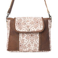 Myra Oakline Cotton & Leather Shoulder Bag in Mocha Beige