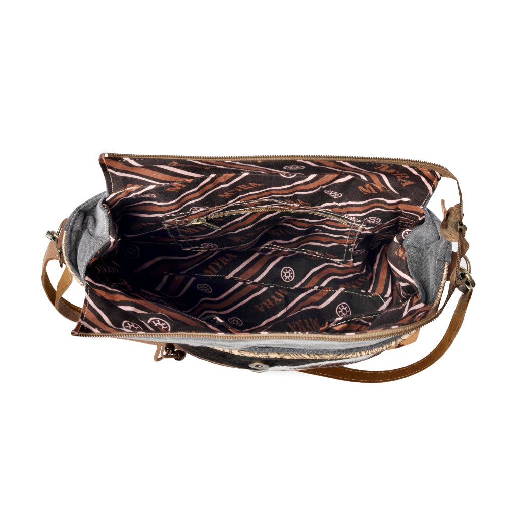 Myra Wovenstone Western shoulder Bag for Women in rust with Aztec detail