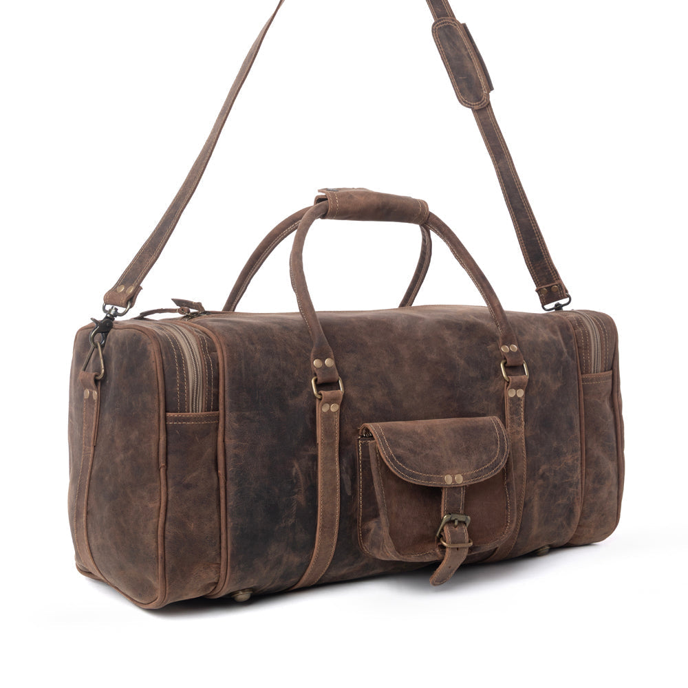 Myra Redmont Leather Traveller Bag in Dark Mahogany