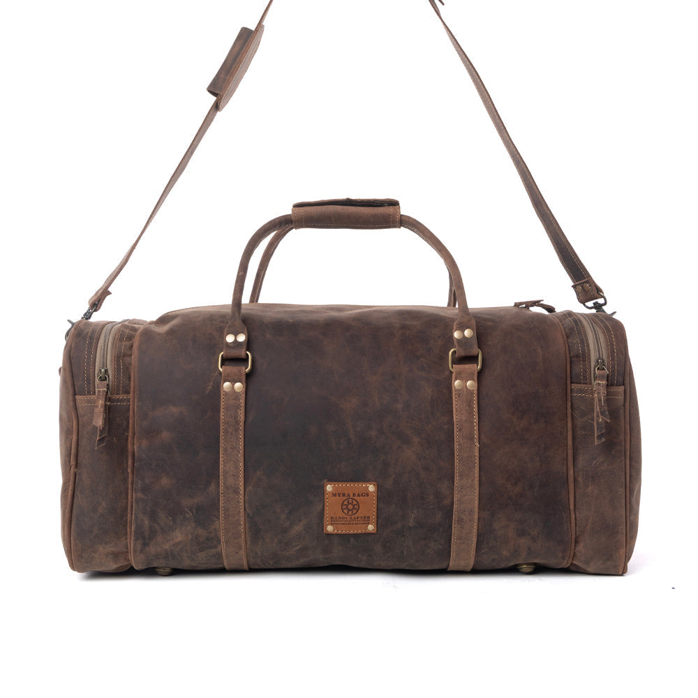 Myra Redmont Leather Traveller Bag in Dark Mahogany
