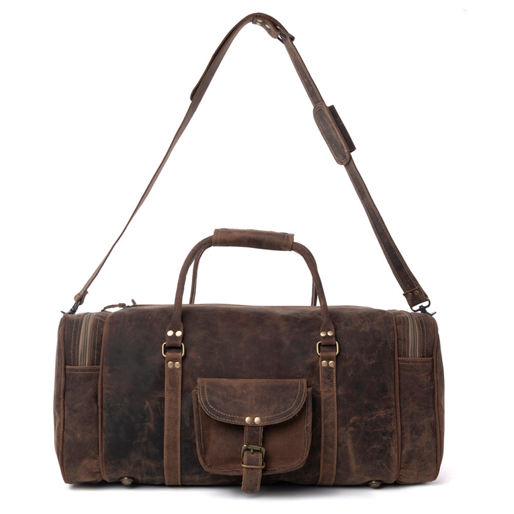 Myra Redmont Leather Traveller Bag in Dark Mahogany